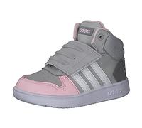 adidas Unisex Bambino Hoops Mid 2.0 Scarpe da Pallacanestro, Grey/Cloud White/Clear Pink, 23 EU