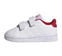 adidas Unisex - Bimbi 0-24 Advantage Lifestyle Court Two Hook-and-Loop Shoes, Cloud White / Cloud White / Scarlet, 19 EU