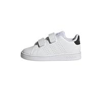 adidas Unisex - Bimbi 0-24 Advantage Lifestyle Court Two Hook-And-Loop Shoes, Cloud White/Core Black/Silver Met, 26.5 EU