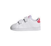 adidas Unisex - Bimbi 0-24 Advantage Lifestyle Court Two Hook-And-Loop Shoes, Cloud White / Real Pink / Core Black, 19 EU
