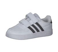 adidas Unisex - Bimbi 0-24 Breaknet Lifestyle Court Two-Strap Hook-and-Loop Shoes, Cloud white/core black/core black, 23 EU