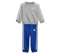 adidas Unisex - Bimbi 0-24 Essentials 3-Stripes Jogger Set Kids, Medium Grey Heather / White, 12-18 Months