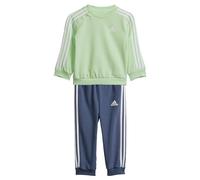 adidas Unisex - Bimbi 0-24 Essentials 3-Stripes Jogger Set Kids, Semi Green Spark / White, 9-12 Months