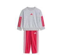 adidas Unisex - Bimbi 0-24 Essentials Jogger Track_Suit, light grey heather/power pink, 12-18 Months
