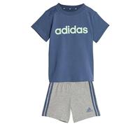 adidas Unisex - Bimbi 0-24 Essentials Lineage Organic Cotton Tee and Shorts Set, preloved ink/semi green spark, 3-6 Months