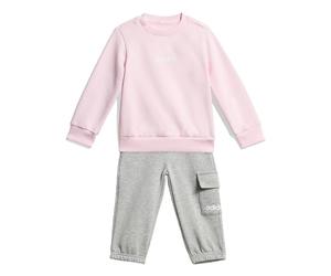adidas Unisex - Bimbi 0-24 Essentials Linear Logo Jogger Track Suit, clear pink/white, 6-9 Months