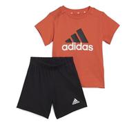 adidas Unisex - Bimbi 0-24 Essentials Organic Cotton Tee and Shorts Set, bright red/black, 3-6 Months