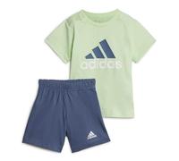 adidas Unisex - Bimbi 0-24 Essentials Organic Cotton Tee and Shorts Set, semi green spark/preloved ink, 6-9 Months