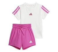 adidas Unisex - Bimbi 0-24 ESSENTIALS T-SHIRT SET, white/semi lucid fuchsia, 12-18 Months