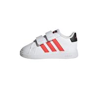 adidas Grand Court Lifestyle Hook And Loop Shoes, Scarpe da Tennis Unisex-Bimbi 0-24, Cloud White/Bright Red/Core Black, 25 EU