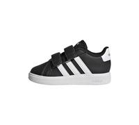 adidas Unisex - Bimbi 0-24 Grand Court Lifestyle Hook and Loop Shoes, Core Black / Cloud White / Core Black, 21 EU
