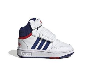 adidas Unisex - Bimbi 0-24 Hoops Mid Shoes, Cloud White / Victory Blue / Scarlet, 27 EU
