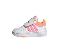 adidas Unisex - Bimbi 0-24 Hoops Shoes, Cloud White / Beam Pink / Orange, 22 EU
