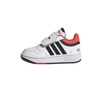 adidas Unisex - Bimbi 0-24 Hoops Shoes, Cloud White/Core Black/Bright Red, 19 EU