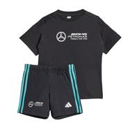 adidas Unisex - Bimbi 0-24 MERCEDES - AMG PETRONAS FORMULA ONE TEAM DNA BABY JOGGER SHORT SLEEVE, black/white, 0-3 Months