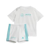 adidas Unisex - Bimbi 0-24 MERCEDES - AMG PETRONAS FORMULA ONE TEAM DNA BABY JOGGER SHORT SLEEVE, white/semi mint rush, 0-3 Months