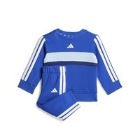 adidas Unisex - Bimbi 0-24 SEASONAL ESSENTIALS TIBERIO 3 STRIPES FLEECE CREW SET, team royal blue/glow blue/dark blue/white, 3-4 Years