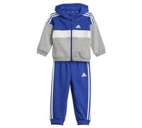 adidas Unisex - Bimbi 0-24 Tiberio 3-Stripes Colorblock Fleece Track Suit Kids, Semi Lucid Blue / White / Medium Grey Heather, 12-18 Months