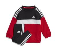 adidas Unisex - Bimbi 0-24 Tiberio 3-Stripes Colorblock Leggings Set Kids, Black/White/Better Scarlet, 0-3 Months