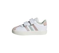 adidas Unisex - Bimbi 0-24 VL Court Shoes, Ftwr White/Linen Green Met./Sandy Pink Met., 21 EU