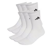 Adidas Unisex Calzini, 6er Pacco - Cushioned Crew Logo, Imbottito, Semplice