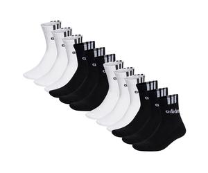 Adidas Unisex Calzini di Quarto,12er Pacco - Cushioned 3S Linear,Logo,Einfarbi