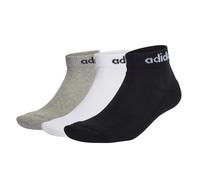 adidas Unisex Linear Ankle Cushioned Socks 3 Pairs Socks 8.5-10 Medium Grey Heat