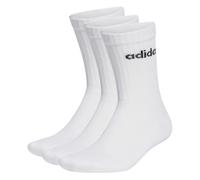 adidas Unisex Linear Crew Cushioned 3 Pairs Crew Socks L White
