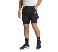 adidas Gym+ 2 in 1 M - pantaloni fitness - uomo S Black man Recycled Materials,Recycled Polyester