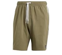 adidas Uomo 3-Stripes CLX Swim Shorts, Olive Strata/White, S