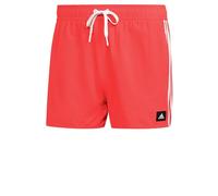 adidas Uomo 3-Stripes CLX Very-Short-Length Swim Shorts, App Solar Red, L
