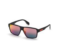 Adidas Uomo Adidas OR0039 02U Occhiali da sole Iniettato Nero-opaco Bordeaux Geometrica Normale Specchiato