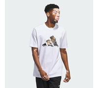 adidas Uomo Blue Summer Logo Graphic Tee, White, M