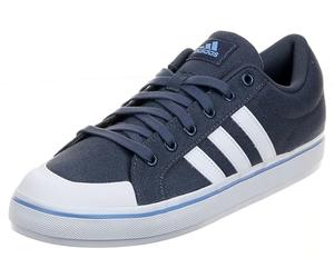 Adidas Uomo Bravada 2.0 Lifestyle Skateboarding Canvas Shoes, Shadow Navy/Cloud White/Blue Fusion, 40 EU