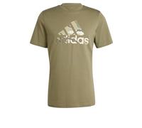 adidas Uomo Camo Badge of Sport Graphic Tee, Olive Strata, M