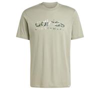 adidas Uomo Camo Linear Graphic Tee, Silver Pebble, L