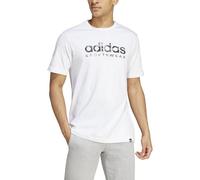 adidas Uomo Camo Linear Graphic Tee, White/Grey, S Tall