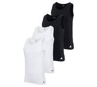 Adidas Uomo Canottiera, 4er Pacco - Canotta, Active Flex Cotone, senza Maniche