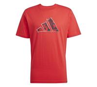 adidas Uomo Codes Photoreal Logo Graphic T-Shirt, Pure Ruby, XXL