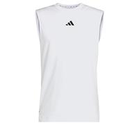 adidas Uomo D4T Primelift 3 Stripes Tank Shirt, White, M