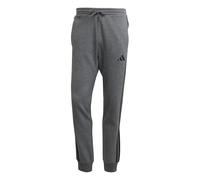 adidas Uomo Essential Three Stripes Fleece Pants, Dark Grey Heather/Black, XXL