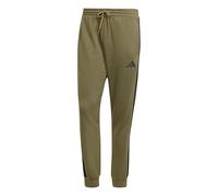 adidas Uomo Essential Three Stripes Fleece Pants, Olive Strata/Black, XL