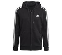 Giacca felpa Cappuccio Hoodie UOMO Adidas Nero Ess 3-Stripes Fleece Full-Zip