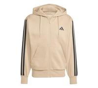 adidas Uomo Essential Three Stripes Fleece Zipper Hoodie, Warm Sandstone/Black, L