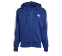 adidas Uomo ESSENTIAL THREE STRIPES FRENCH TERRY FULLZIP HOODIE, Dark Blue/White, L