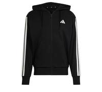 Adidas Homme Essential Three Stripes French Terry Fullzip Hoodie, Black/White, XS