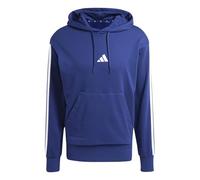 adidas Uomo Essential Three Stripes French Terry Hoodie Sweatshirt, Dark Blue/White, M
