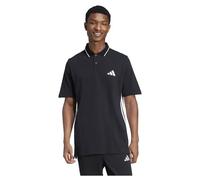 adidas performance - Essentials - Polo in piqué nera e bianca con 3 strisce-Nero L