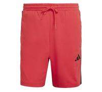 Adidas Uomo Essential Three Stripes Single Jersey Short 7IN, Pure Ruby/Black, M