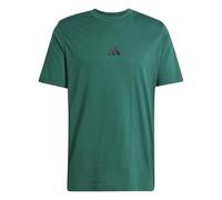 adidas Uomo Essential Three Stripes Single Jersey Tee, Collegiate Green/Black, XS
